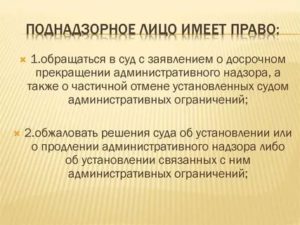 Административный надзор прекращается в случае снятия судимости с