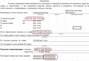 Акт инвентаризации наличных денежных средств образец бланк