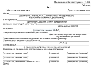 Акт о нарушении образец бланк
