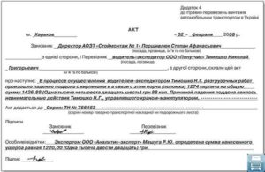 Акт о порче имущества образец бланк