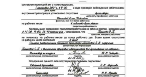Акт об отсутствии работника дома для оформления увольнения с ним
