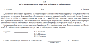 Акт об отсутствии товара