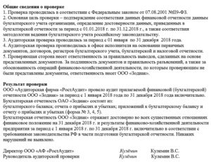 Акт оказания услуг по проведению аудита