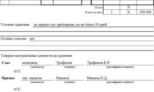 Акт приема передачи тмц сотруднику