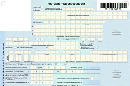 Бланк листка нетрудоспособности: форма, как должен выглядеть
