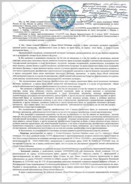 Брачный договор: образец и нюансы в содержании