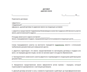 Договор дарения недвижимости образец бланк