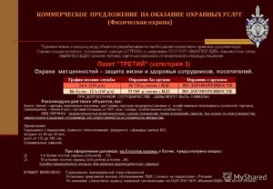 Договор на оказание охранных услуг с ЧОП образец бланк