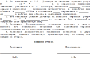 Договор на оказание охранных услуг с ЧОП образец бланк