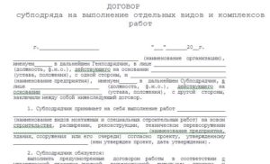 Договор на выполнение работ образец бланк