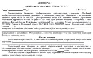 Договор по оказанию услуг образец