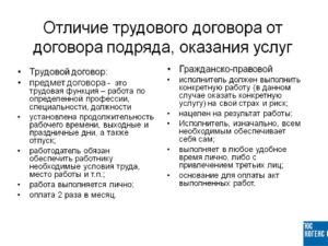 Договор подряда или договор оказания услуг? В чем разница, комментарии юристов
