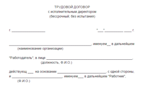 Договор, трудовой, с исполнительным директором