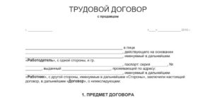 Договор, трудовой, с продавцом