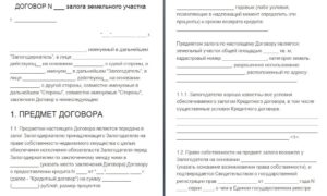 Договор залога имущества образец бланк