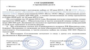 Долг по договору займа