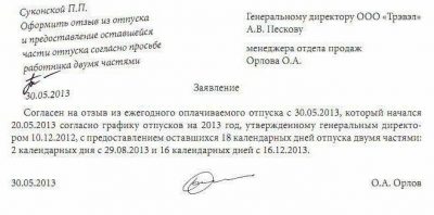 Допускается ли отзыв работника из отпуска?