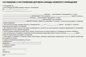 Досрочное расторжение договора аренды