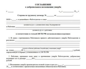 Досудебное соглашение о возмещении ущерба при заливе квартиры образец