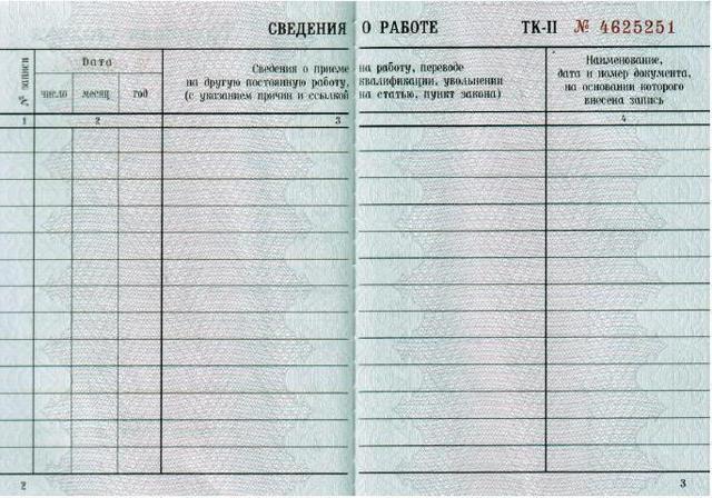 Дубликат трудовой книжки: образец заполнения, оформление