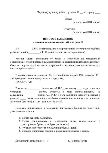 Где подать на алименты &mdash; организация и порядок оформления