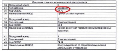 Где указывается ОКВЭД организации?