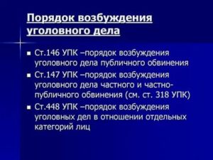 Глава 20 (УПК РФ). Порядок возбуждения уголовного дела (статьи 146-149)