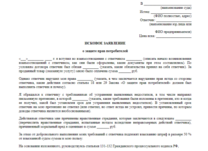 Гражданский иск образец бланк