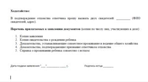 Ходатайство о вызове свидетелей образец бланк