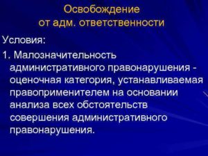 Ходатайство об освобождении от административной ответственности в связи с малозначительностью