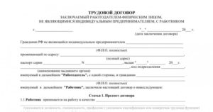 Индивидуальный трудовой договор образец бланк