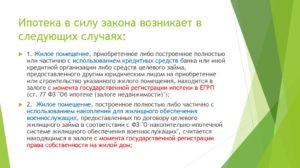 Ипотека в силу договора