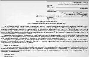 Иск о возмещении морального ущерба с медицинской организации