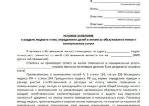 Иск о взыскании задолженности за жилищно коммунальные услуги