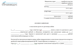 Исковое заявление в суд о выплате задолжности образец лнр