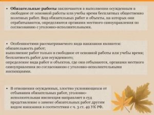Исправительные работы заключаются в выполнении осужденным в свободное