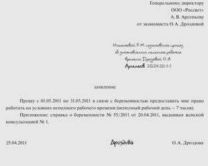 Изменение графика работы на полный день заявление работника