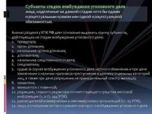 К моменту возбуждения уголовного дела необходимо установить субъект