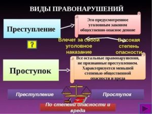 К уголовным видам правонарушение относятся преступления и проступки