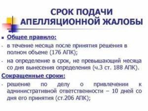 Как Исчисляется Срок Подачи Апелляционной Жалобы