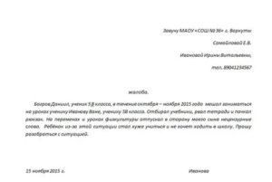 Как написать заявление директору школы об избиении ребенка образец
