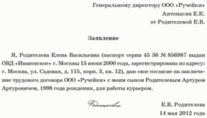 Как написать заявление на разрешение