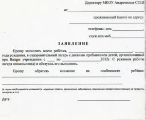 Как Написать Заявление в Лагерь в Школу