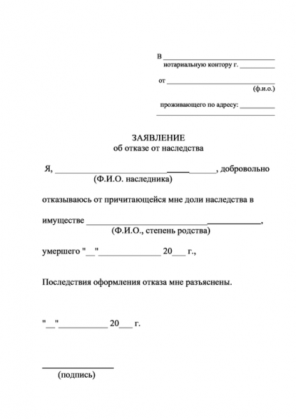 Как отказаться от наследства