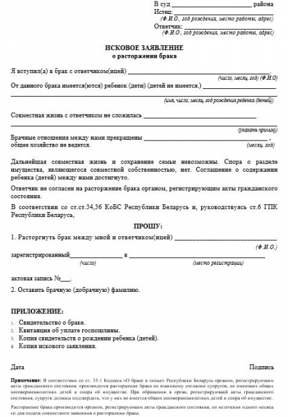 Как подать заявление на развод в загсе без мужа &mdash; документы и оформление
