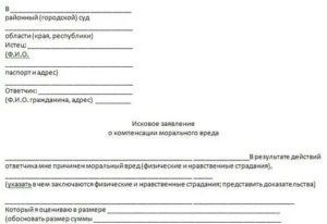Как правильно написать заявление в прокуратуру на моральный ущерб