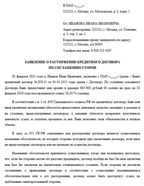 Как расторгнуть кредитный договор с банком