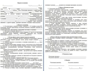 Как составить соглашение об уплате алиментов на добровольной основе бланк