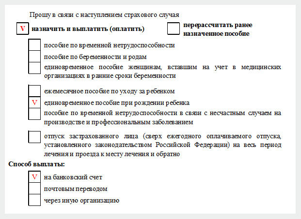 Как составить заявление на получение разовой выплаты при рождении ребенка