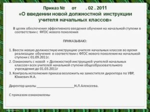 Как Ввести в Действие Должностную Инструкцию